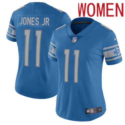 Cheap Women Detroit Lions 11 Marvin Jones Jr Nike Blue Vapor Limited NFL Jersey